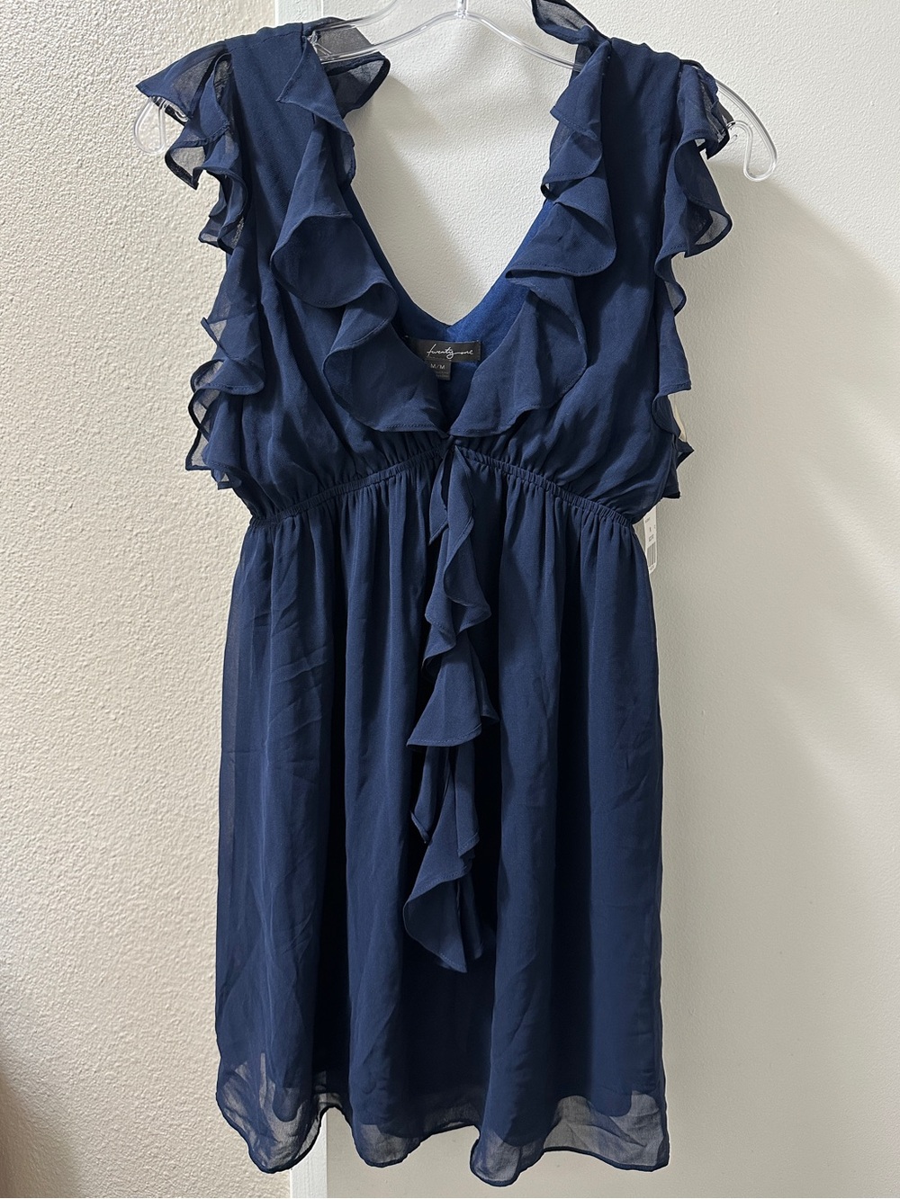 Forever 21 Navy Sleeveless V-Neck Dress